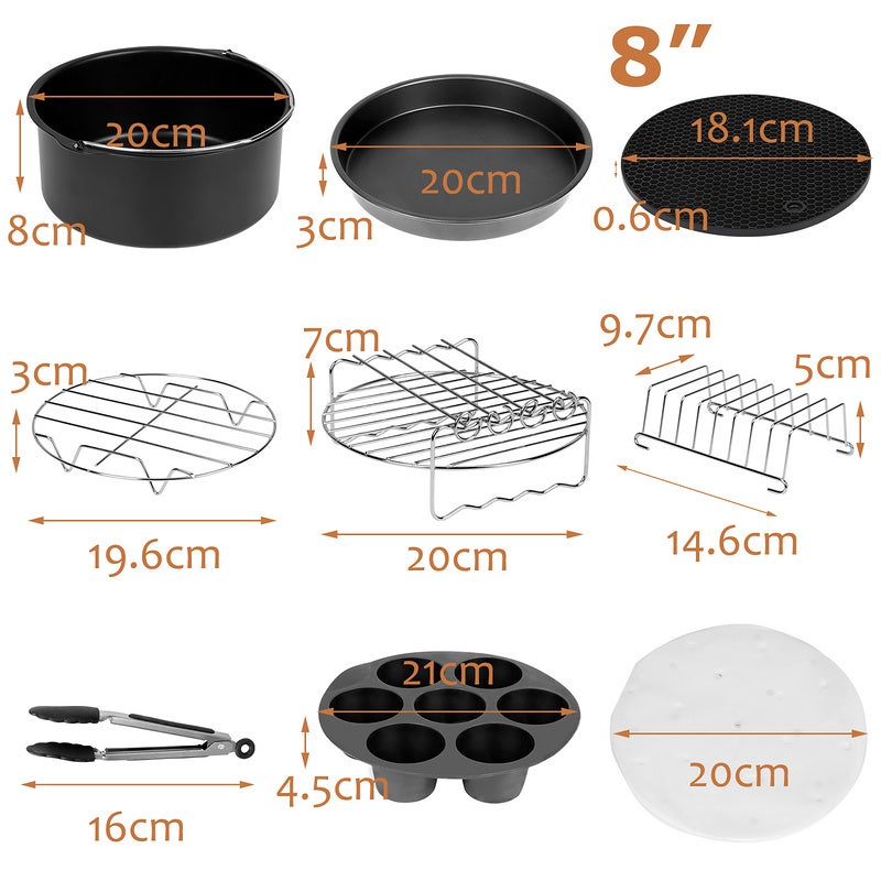 Set Di 6 Accessori Per Friggitrice Ad Aria, Compatibile Con Ninja AF300EU 7,6L E AF400EU 9,5L, Con Stampi In Silicone E Griglia In Acciaio