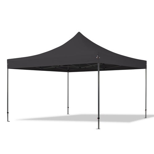 4x4 m gazebo pieghevole PVC ignifugo, PREMIUM acciaio, nero