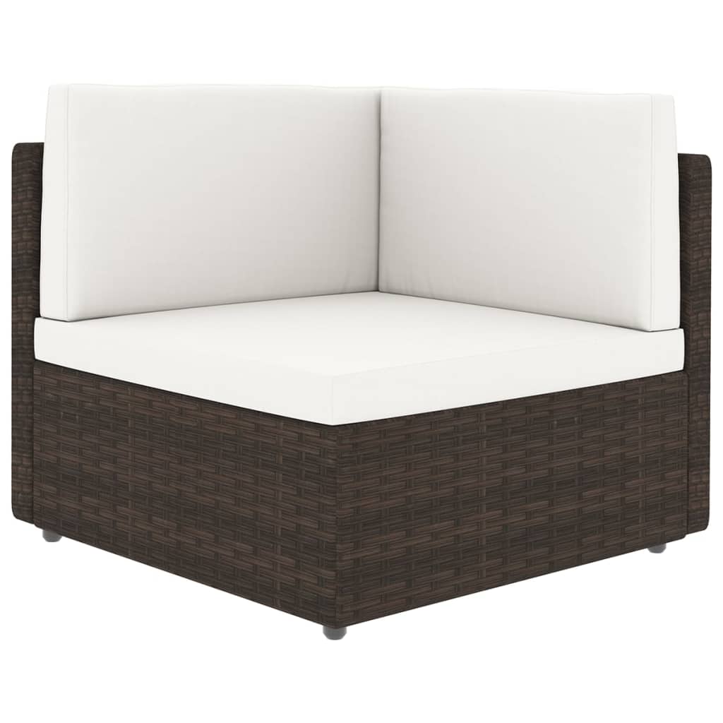 Maison Exclusive - Set Divani da Giardino 14 pz con Cuscini in Polyrattan Marrone - 4