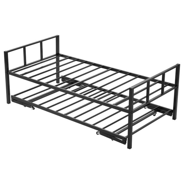 Cama Nido Doble VEVOR de Metal, Sin Colchón, con Lamas, para Dormitorio, Sala o Apartamento, Color Negro