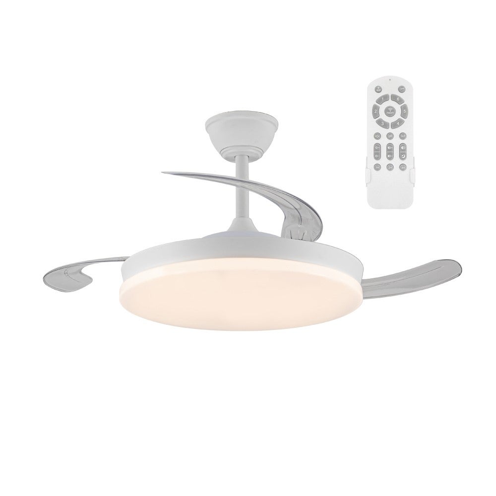 Ventile a soffitto intelligenti con luci, ventilatore a soffitto colorato con luce - Luce ambientale RGB LED tranquilla per soggiorno - E27 Vite 3