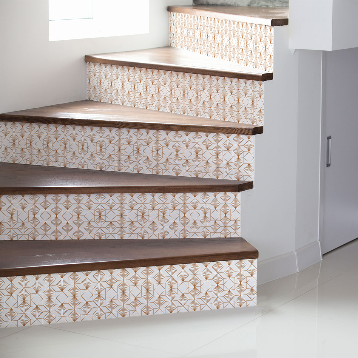 Vinilo escalera gregers x 2 - adhesivo de pared - revestimiento sticker mural decorativo - 2tirasde15cmx105cm