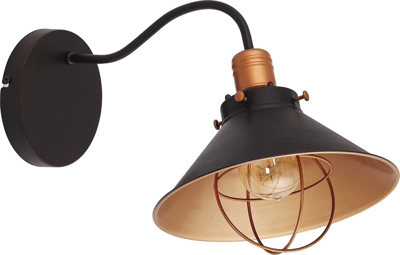 Kinkiet ścienny Garret czarny-miedź 1xE27x60W wym: 35 x 25 x 44 cm metal IP20 Nowodvorski Lighting