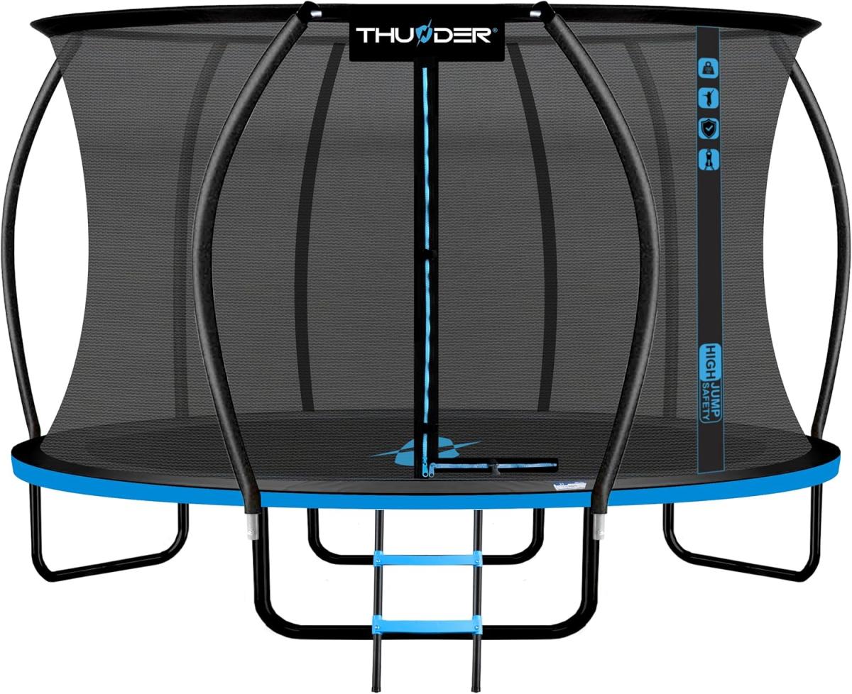 Trampolina Ogrodowa 14ft 427CM bezpieczna do skakania z drabinką Thunder