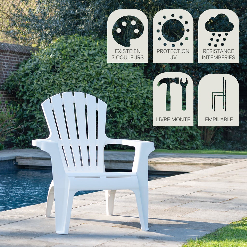 Fauteuil Adirondack Blanc - 8
