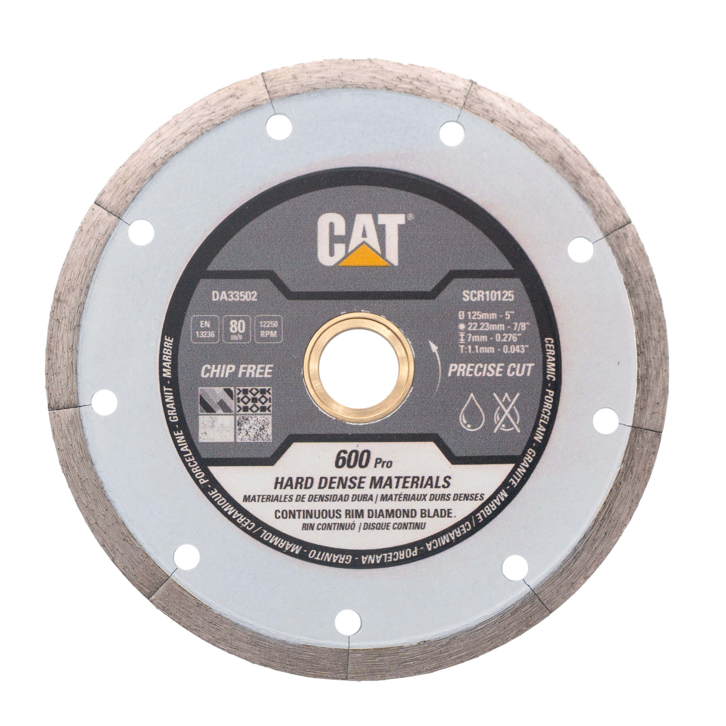 Disc diamantat CAT continuu pentru materiale dense, 125 mm, 600 PRO SILENT, Model DA33502