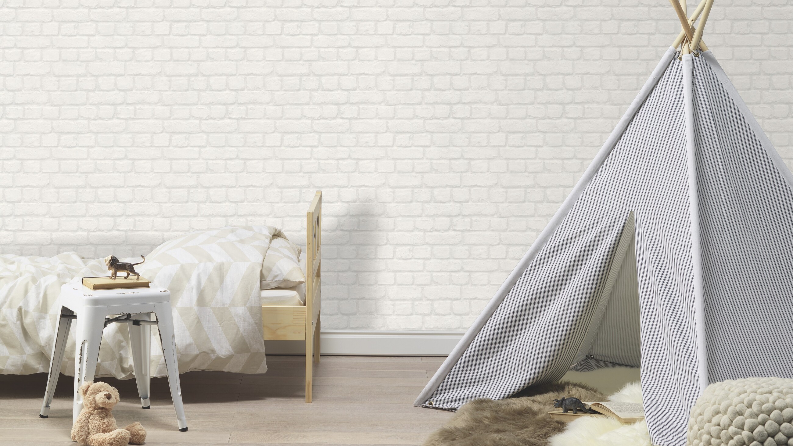 Papel pintado blanco con efecto piedra - Papel pintado Rasch 201710 - 4