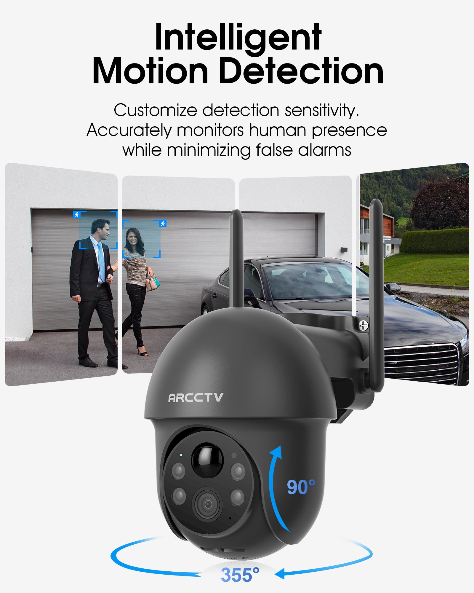 Caméra de Surveillance extérieur 360° caméra ARCCTV 4MP batterie avec panneau solaire - 3