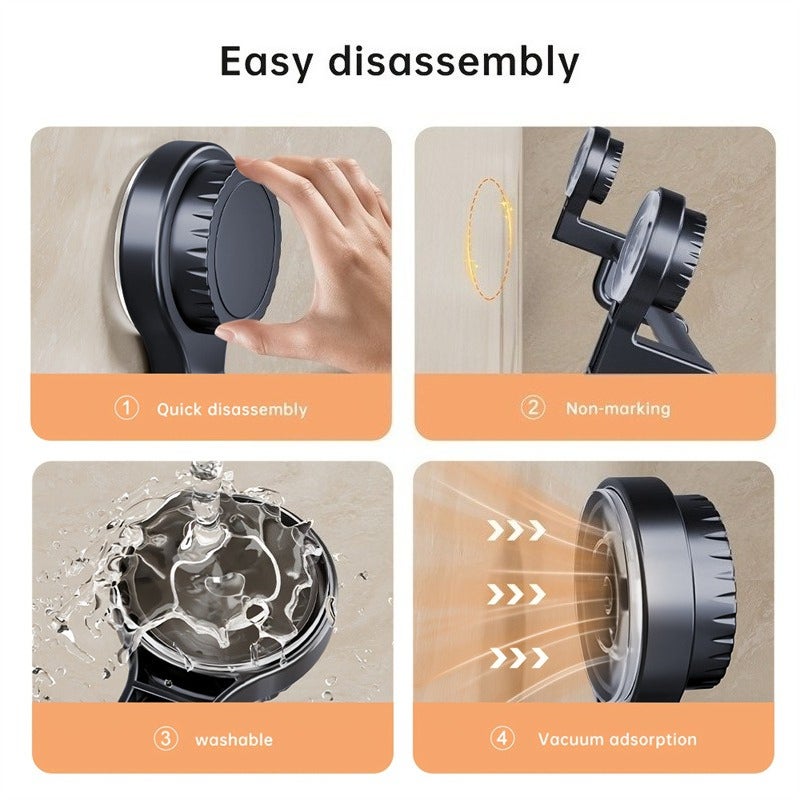 Porte-serviettes mural chromé moderne avec ventouses puissantes, organiseur de salle de bain | Porte-serviettes de 40 cm pour salle de bain - 7