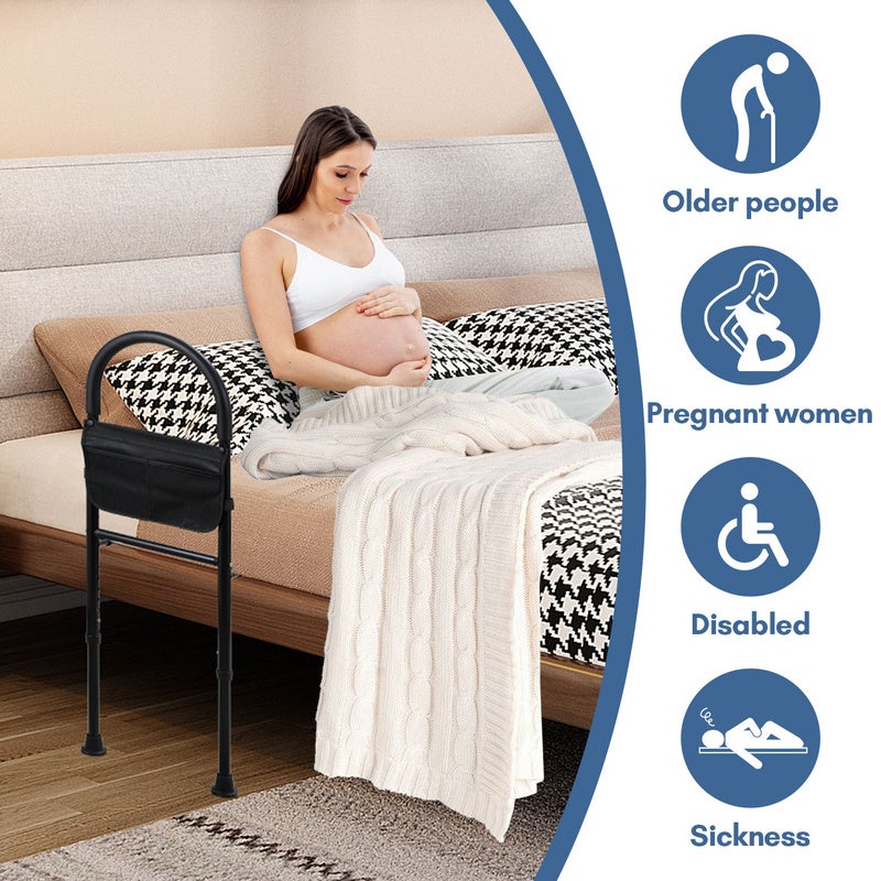 Barrière de lit Barrière anti-chute pour adultes âgés Poignée de maintien Barrière de lit réglable en hauteur Poignée de lit jusqu'à 150kg - 6