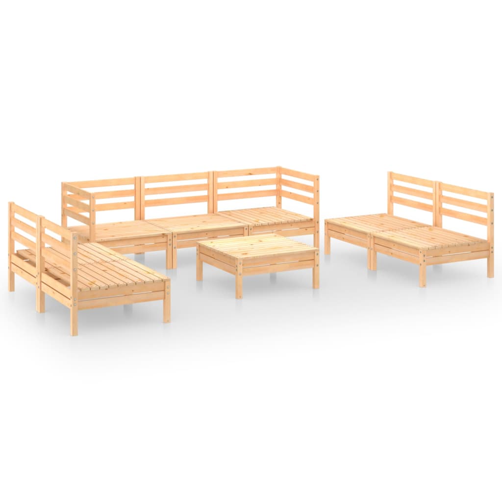 Salon bas de jardin en Bois Marron 7 personnes - 2