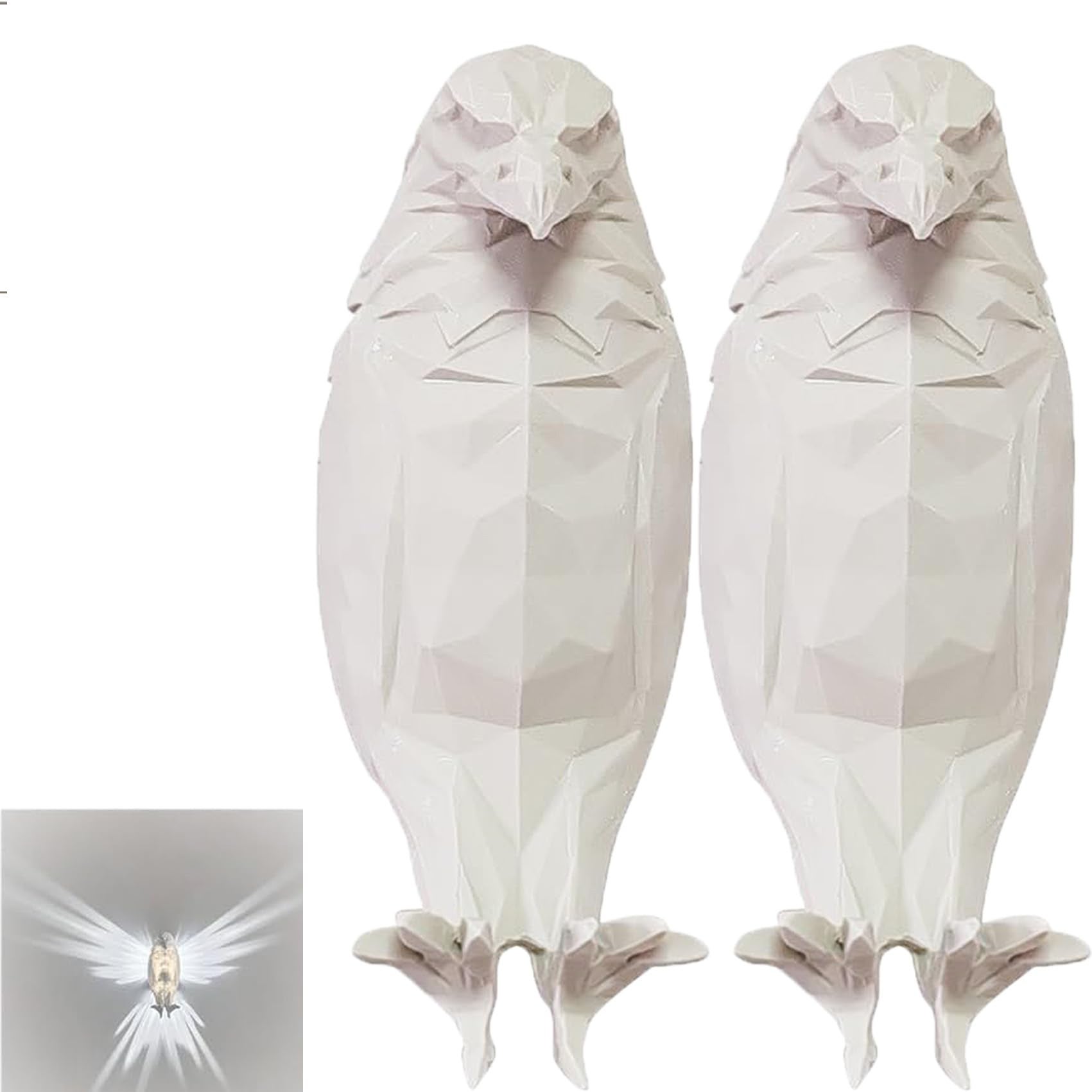 Lampa ścienna MOORLE, lampa ścienna sowa, lampa ścienna sowa 3D, lampa ścienna orzeł 3D, figurka zwierzęcia z żywicy, 2 szt.