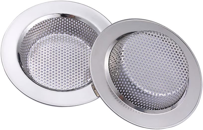 Zestaw 2 filtrów do zlewu kuchennego, filtr do zlewu ze stali nierdzewnej, filtr odpływowy do kuchni i łazienki, OF 11,2 cm (4,5 cala)