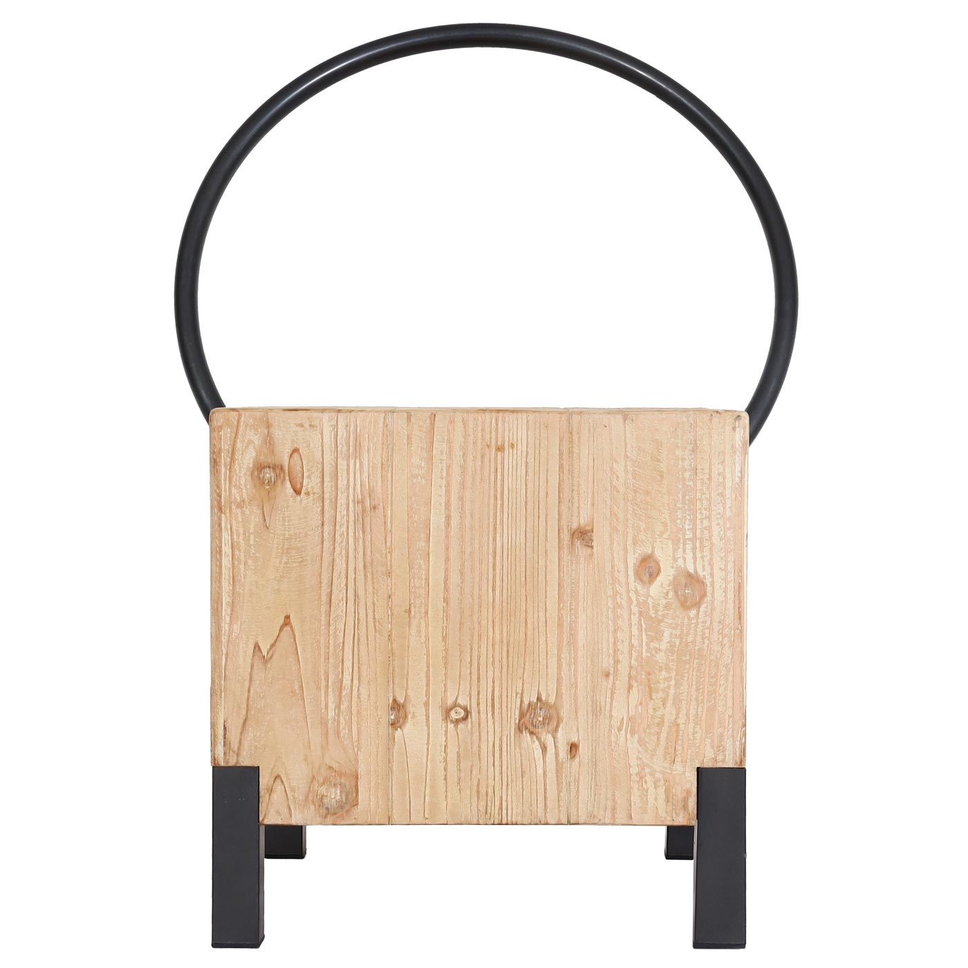 Krzesło do jadalni HWC-L76, stołek dla gości, industrialny metal z litego drewna z certyfikatem MVG, naturalny - 5