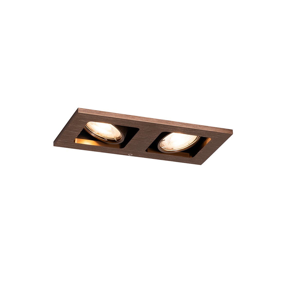 Set di 6 faretti da incasso rettangolari bronzo scuro a 2 luci regolabili - Qure - 8