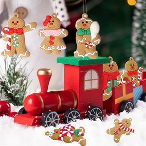 Punta Per Albero Di Natale A Forma Di Omino Di Pan Di Zenzero - 31 X 20 Cm, Decorazione In Peluche