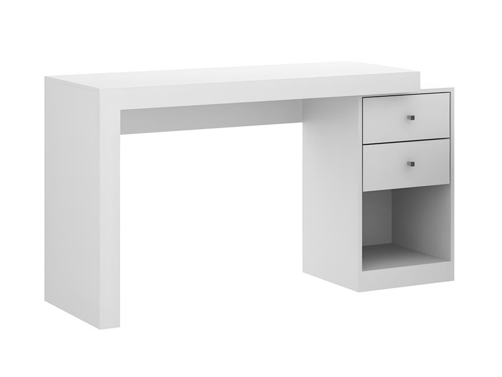 Bureau d'angle - 2 tiroirs et 2 portes - Coloris : Blanc - EVAN - 2