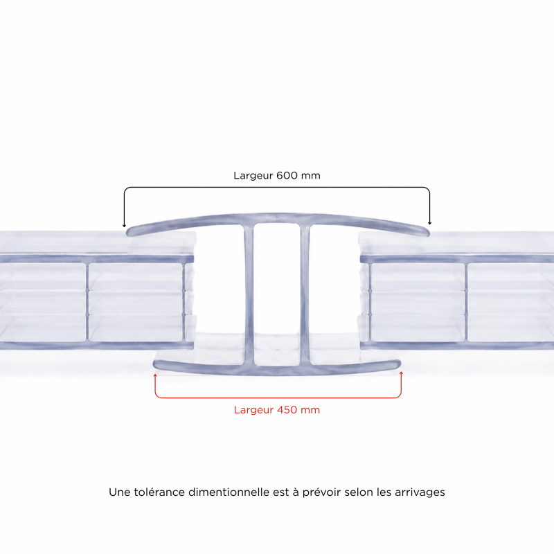 Profil polycarbonate de jonction - Epaisseur - 4 mm, Longueur - 200 cm - 3