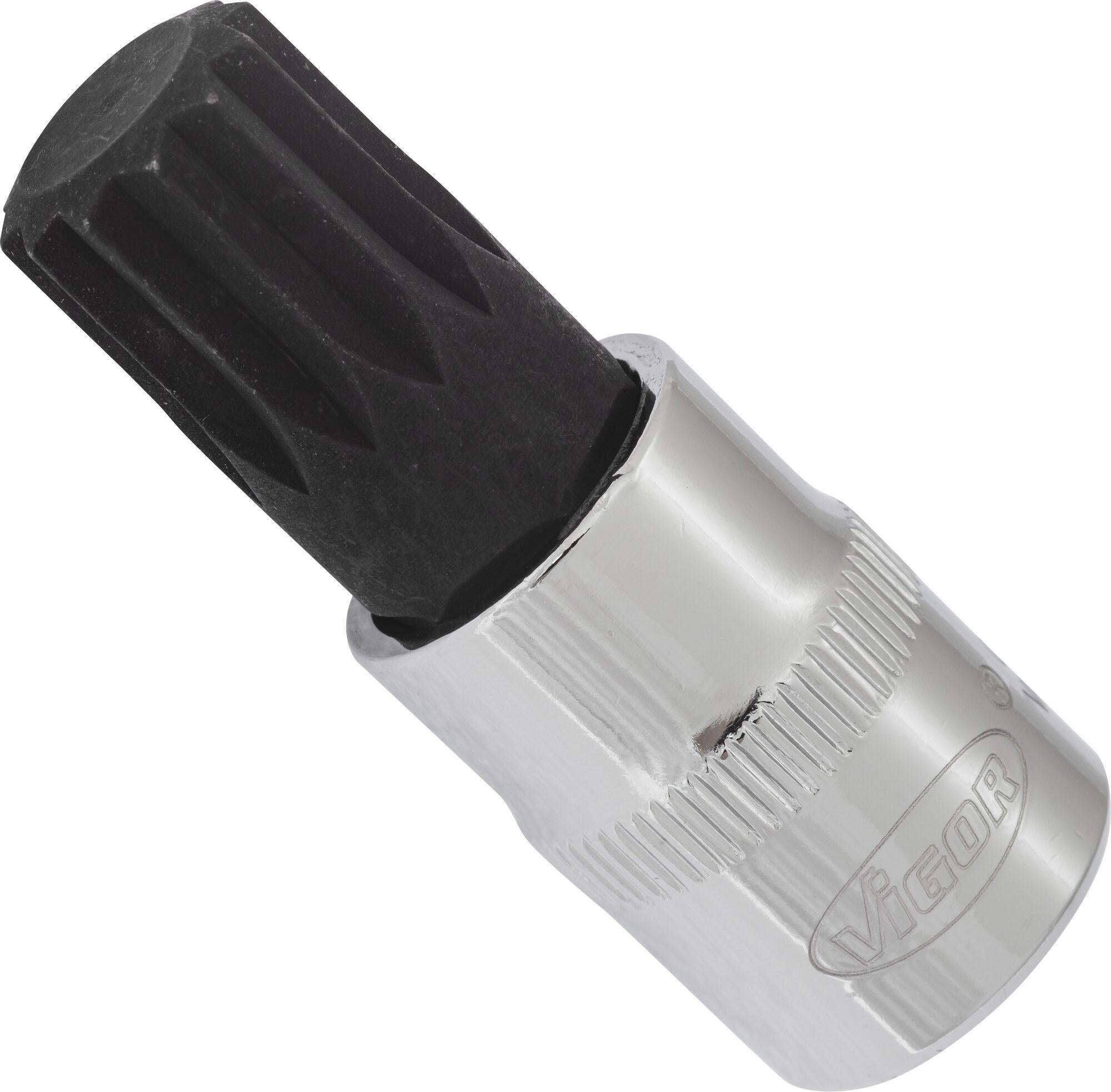 Pilote à Denture Interne Vigor V2098 M10 - Longueur 55 Mm, Entraînement 1/2" (12,5 Mm) Pour Vis XZN