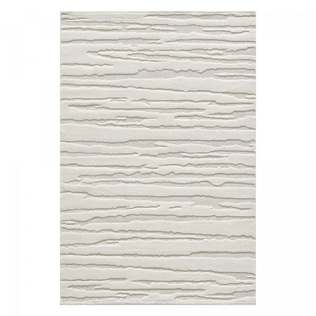 tapis salon 160x230 tissé crème rectangle motif simple LYN9 CERVAG