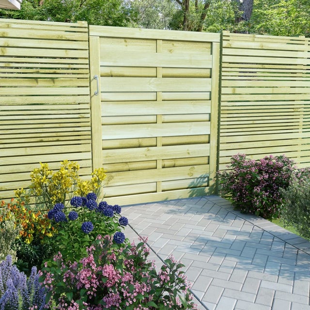 vidaXL Furtka ogrodowa, impregnowana sosna, 100x125 cm, zielona