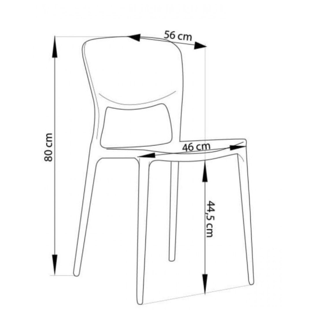 BUYBUY Sedia Torino in PP , robusta e moderna, impilabili Bianca TOR001W - 2
