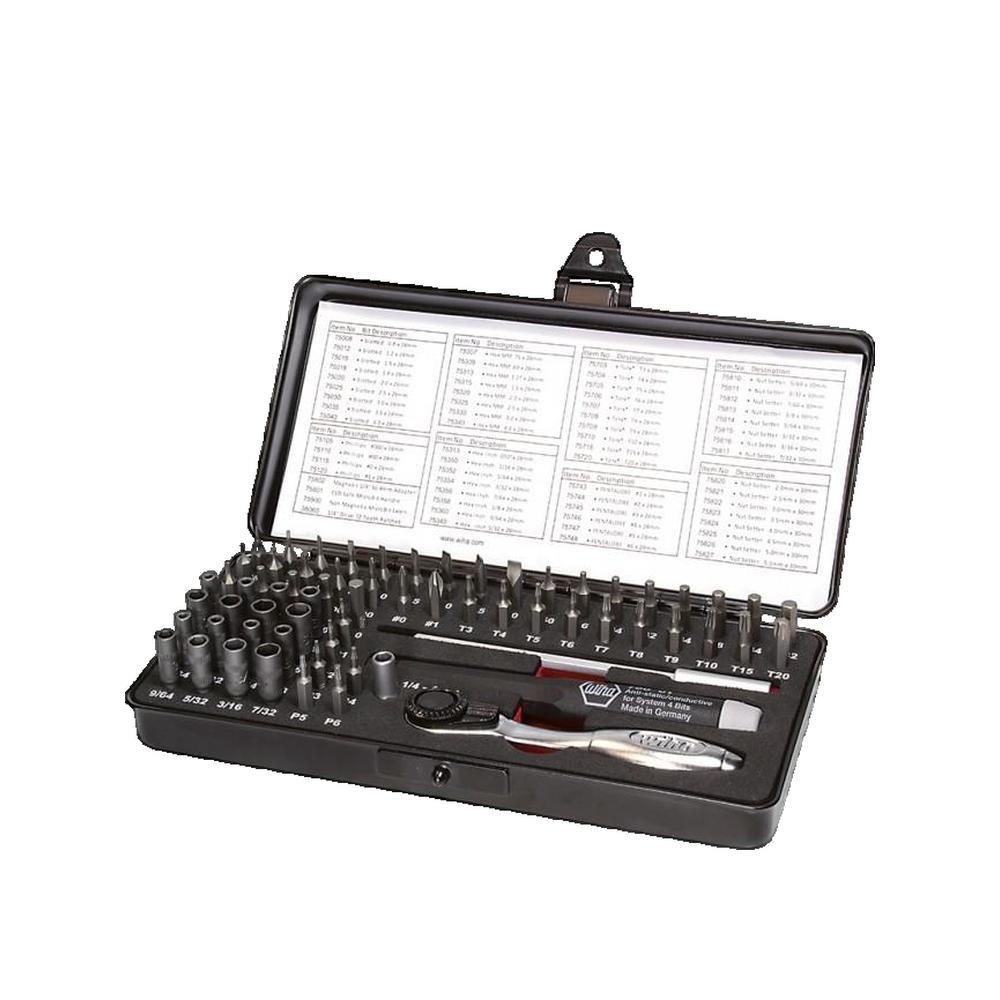 Zestaw bitów Wiha Micro-bit set ESD 7000Z 65 sztuk Antystatyczna rękojeść