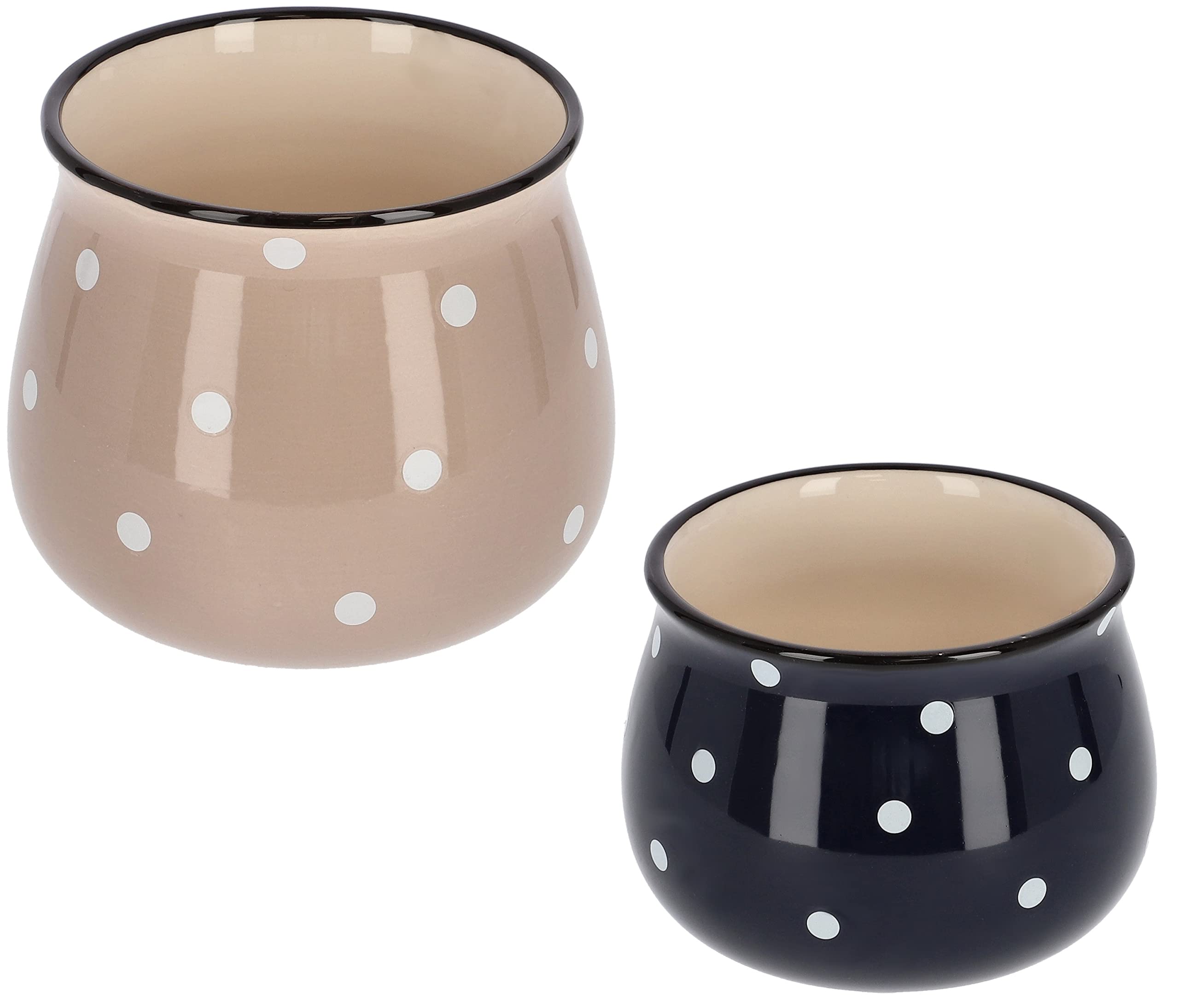 2x doniczka osłonka mini donica ceramiczna grochy - KOTARBAU