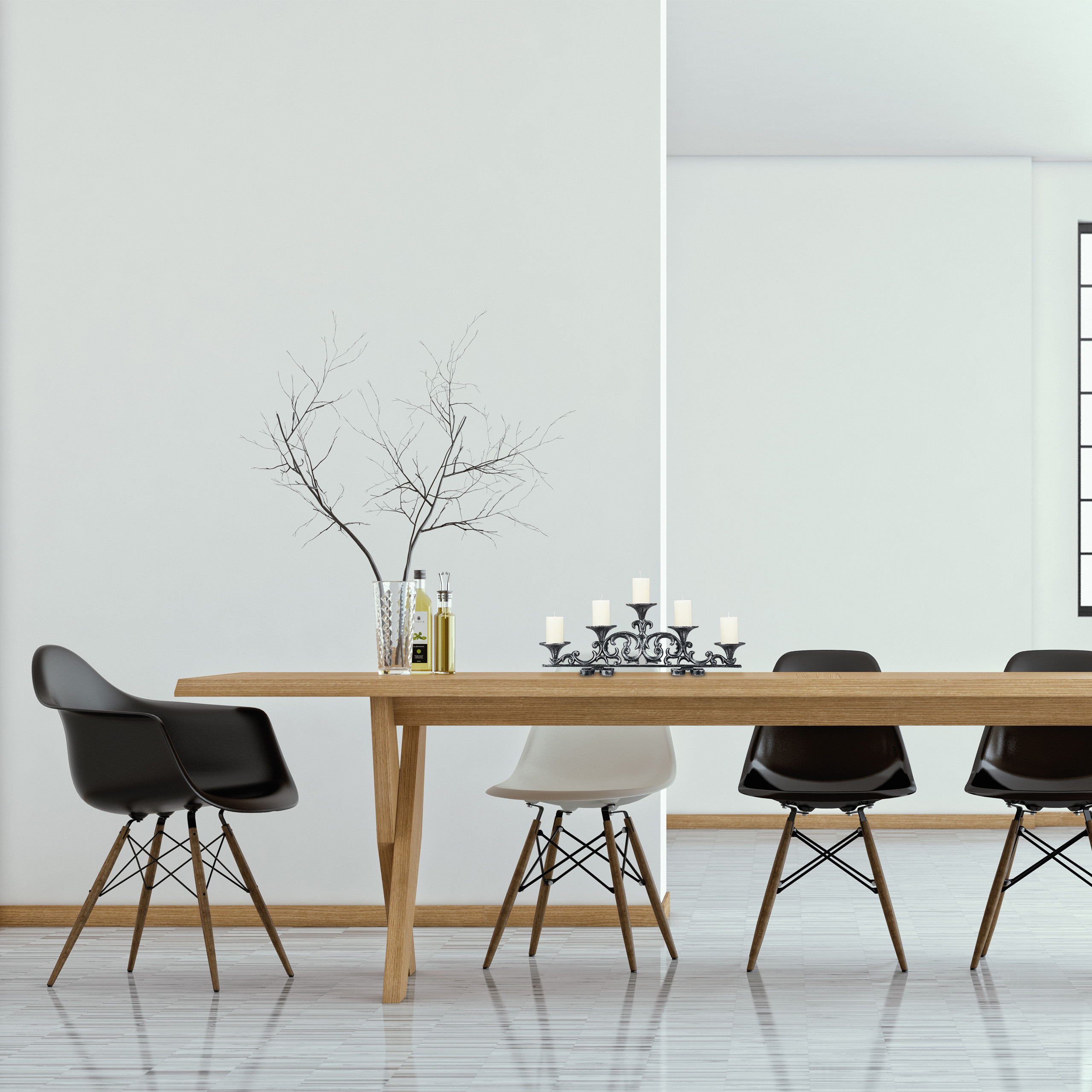 Candelabro Vintage A 5 Bracci In Ghisa - Stile Shabby Chic Bianco, Per Candele E Lumini - Foto 3