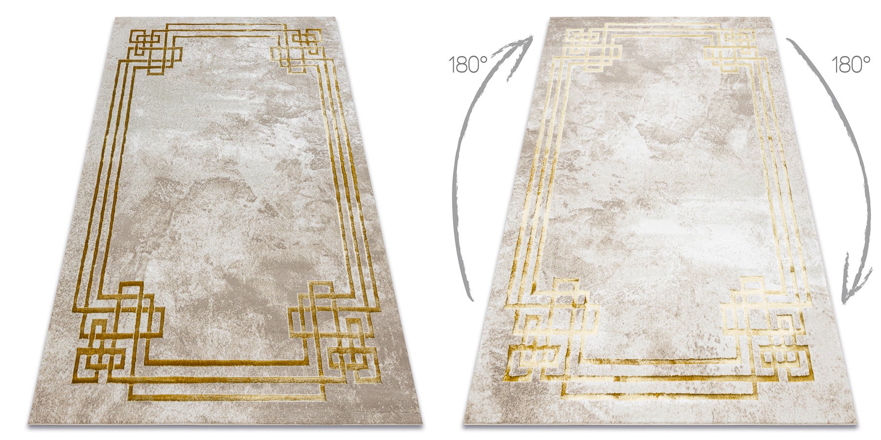 Tapis BLISS Z203AZ137 crème / or - Cadre, grec, moderne, structurel 120x170 cm - 2
