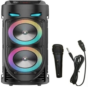 Enceinte Bluetooth Solaire Avec Lumière LED - Haut-parleur Extérieur Portable, 1200 MAh - Radio FM, Lecture TF/USB