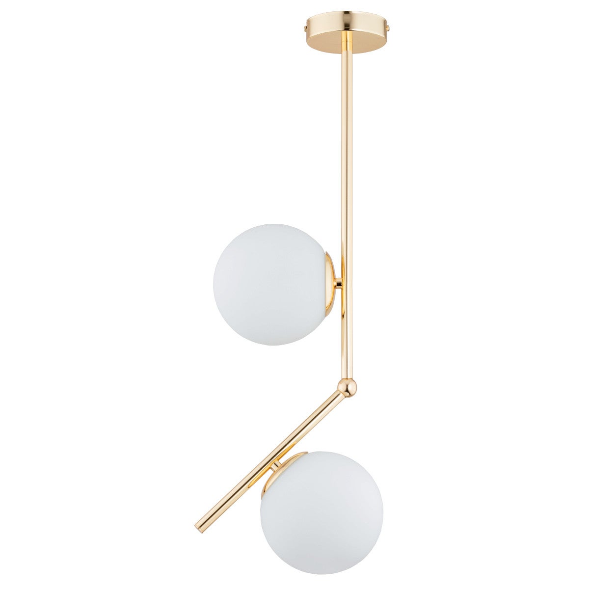 Lampa wisząca Liberty złoto-biała 2xE14x10W minimalistyczna wym: 68 x 15 x 24 cm szkło Alfa