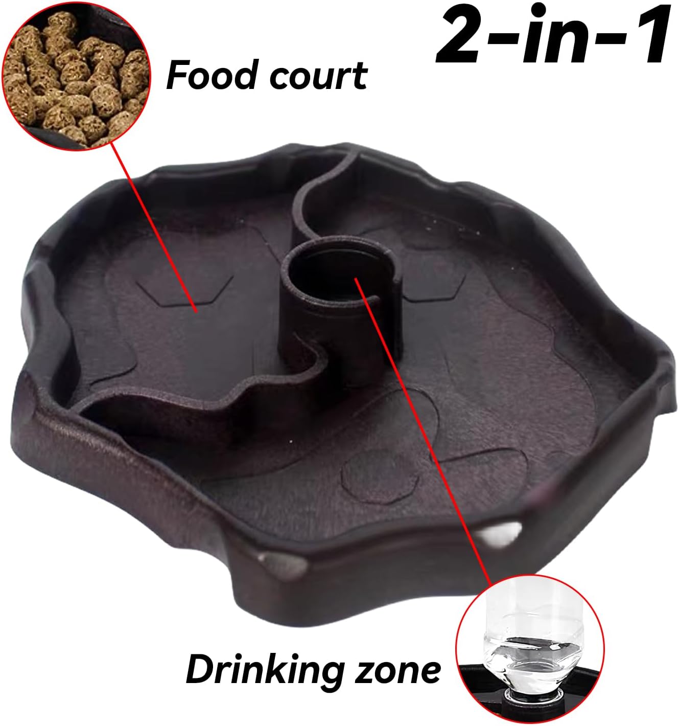 Distributeur d'eau pour reptiles tortues bol d'eau : gamelle pour reptiles pour tortues, distributeur automatique de nourriture pour réservoir d'eau, - 3