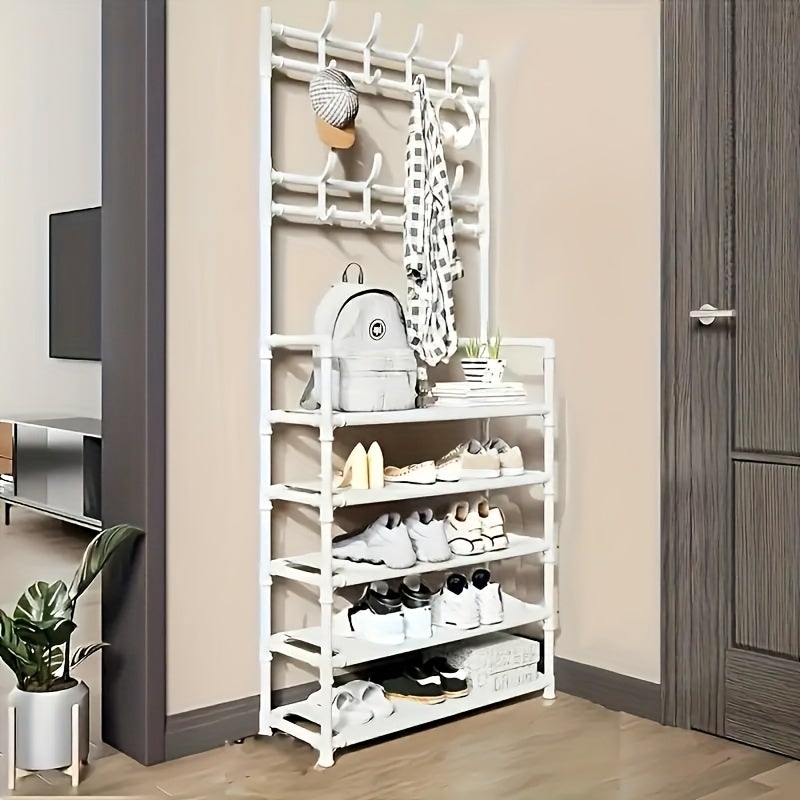 Mobiletto portascarpe con 3 cassetti a scomparsa, organizer per scarpe basculante indipendente, scarpiera stretta con scomparto superiore, bianco