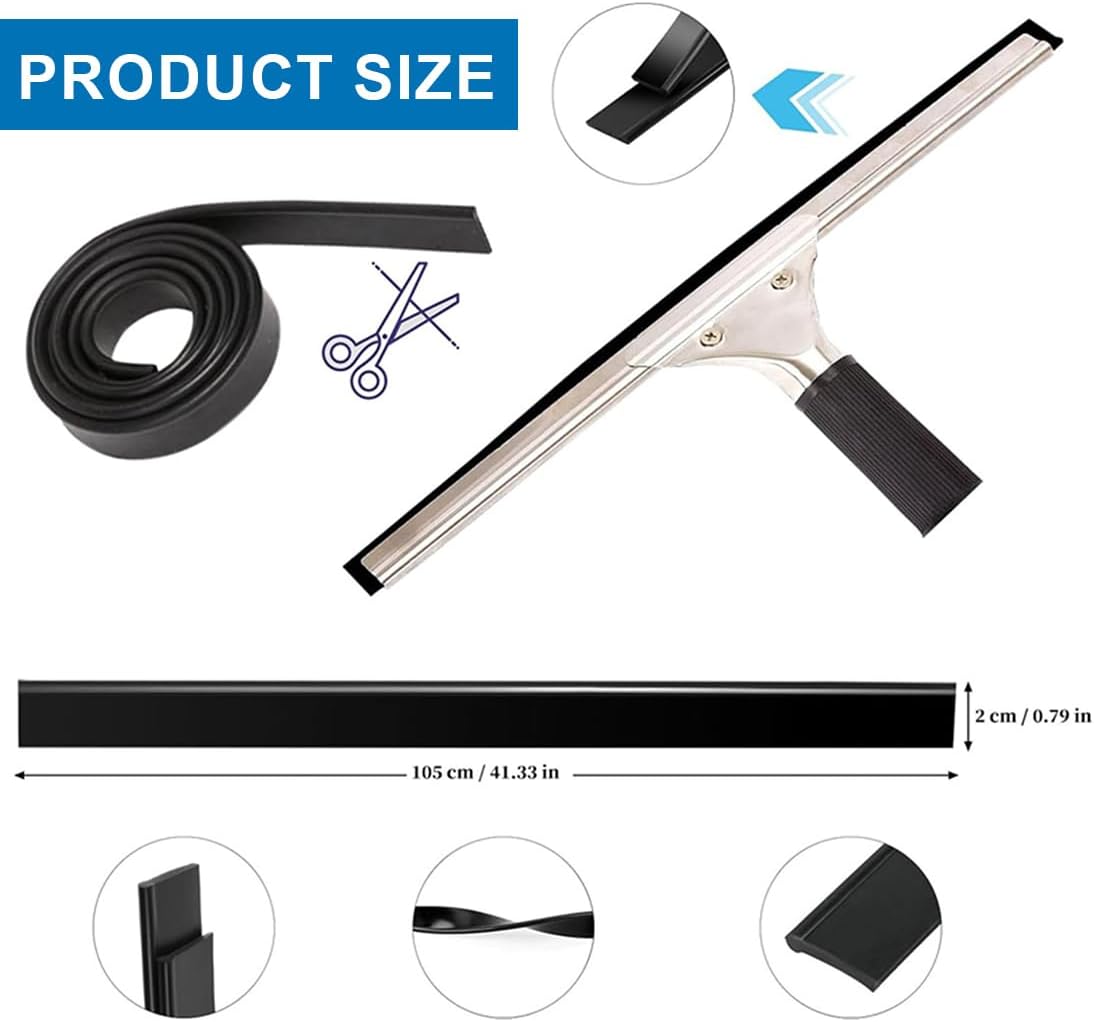 1 Pièce Caoutchouc de Raclette Découpable, Lèvre en Silicone de Rechange, Caoutchouc Souple pour Raclette Vitre Professionnel, (105 cm) - 2