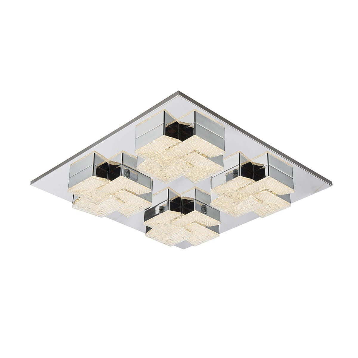 Plafon Clarise kwadratowy chromowany srebrny LED 56W 3000K 4100lm wym: 8 x 50 cm IP20 metal Italux