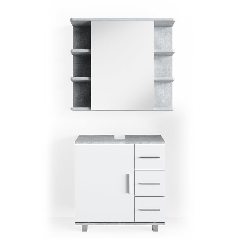 Vicco Zestaw mebli łazienkowych Ilias, Beton, 2 części