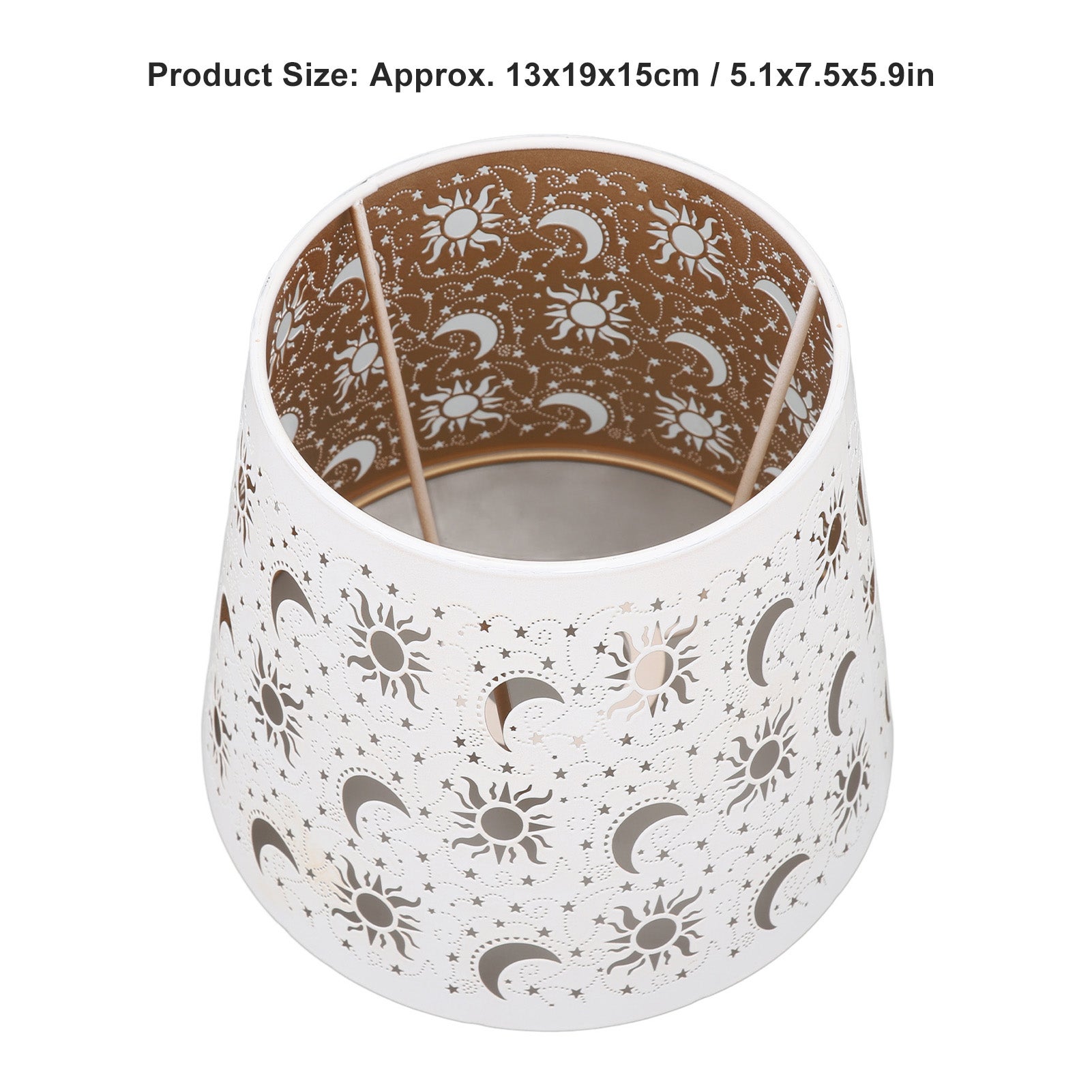 Tissting Abat-jour Tonneau En Fer Ajouré Floral 13x19x15cm - Style Nordique Pour Lampe De Table E27 E26