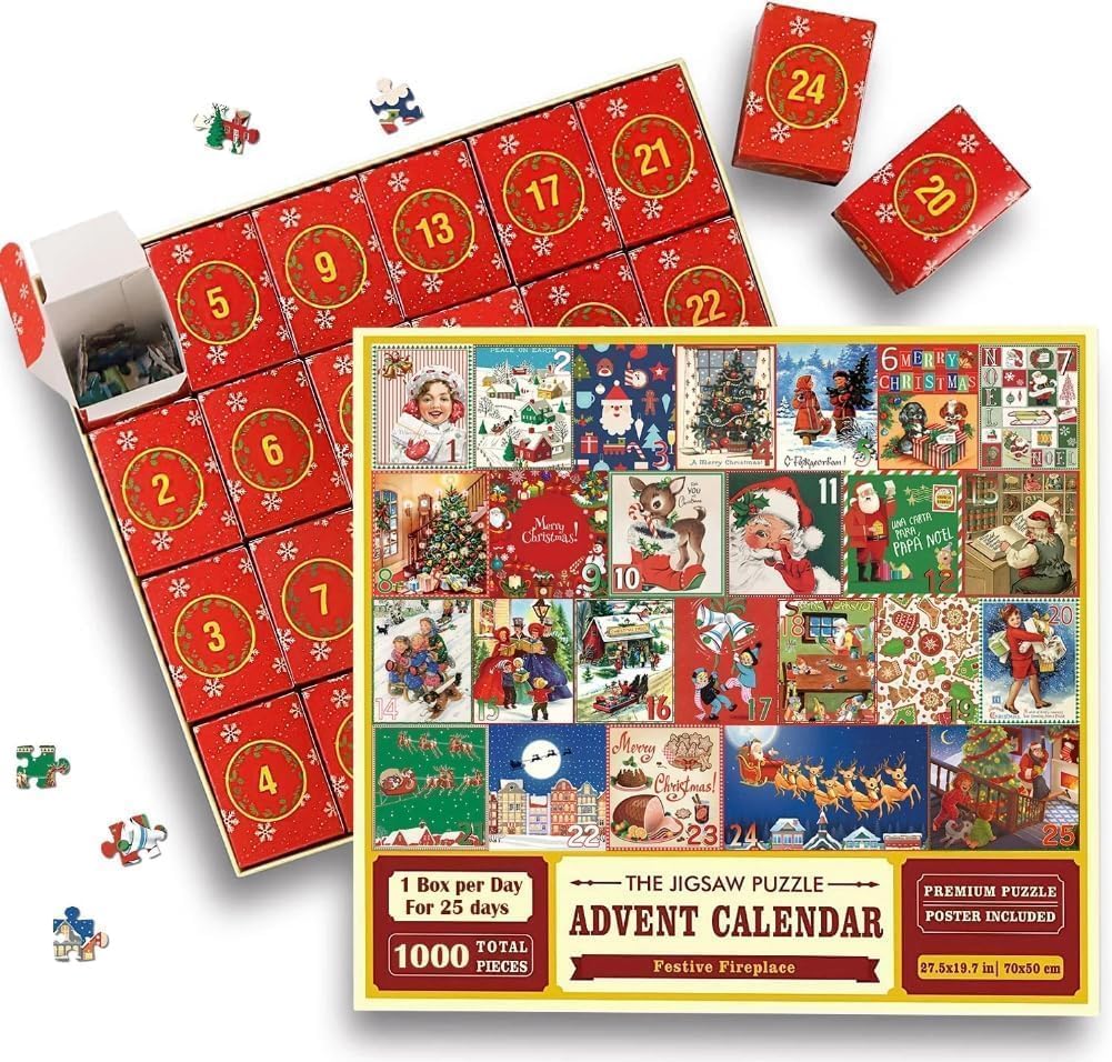 Calendrier De L'Avent Puzzle 2025 – 24 Jours, 1008 Pièces – 70x50 Cm – Cadeau De Noël Pour Enfants Et Adultes
