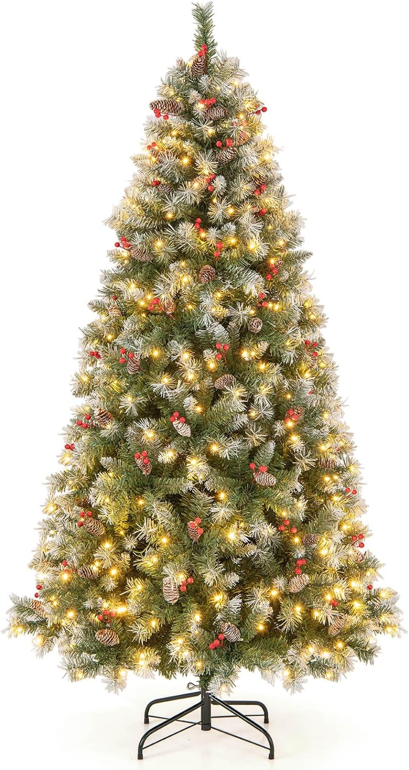 Mini Albero di Natale Artificiale, Albero di Natale Preilluminato da Tavolo con Luci a LED e Kit di Decorazioni, Mini Albero di Natale Artificiale per Decorazioni Natalizie da Tavolo(blu 23,6 pollici