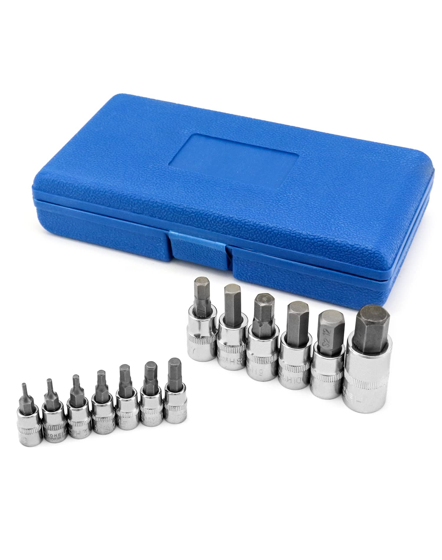 Set 13 Chiavi A Bussola Con Punta Esagonale - Attacchi 1/4, 3/8, 1/2 Pollici, Acciaio Cromo Vanadio - Foto 10