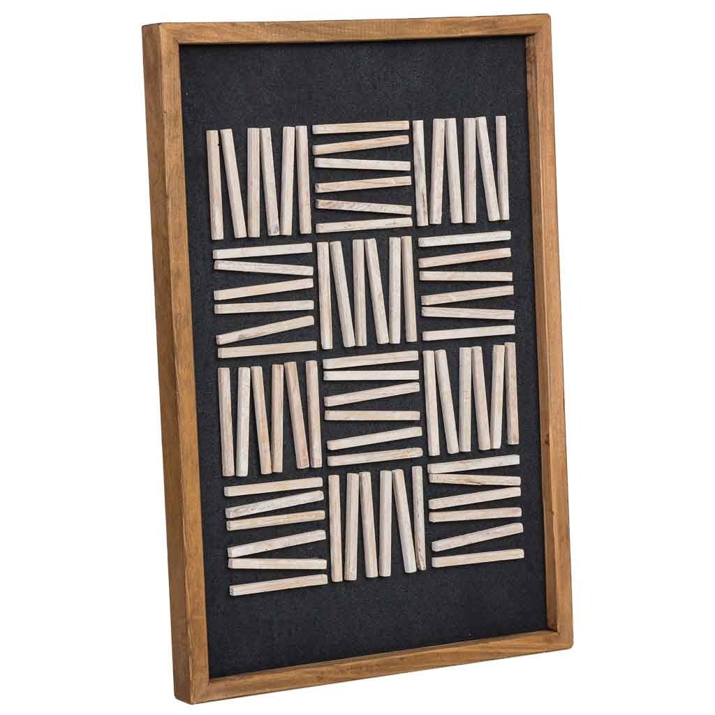 Tableau artisanal en bois recyclé en relief 42 x 4 x 62h cm | Leroy Merlin
