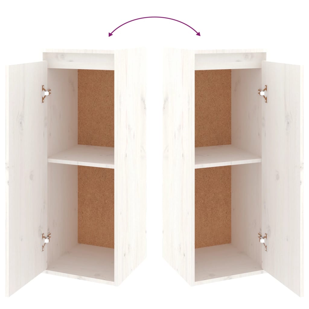 Maison Exclusive - Armario de pared de madera maciza de pino blanco 30x30x80 cm - 8