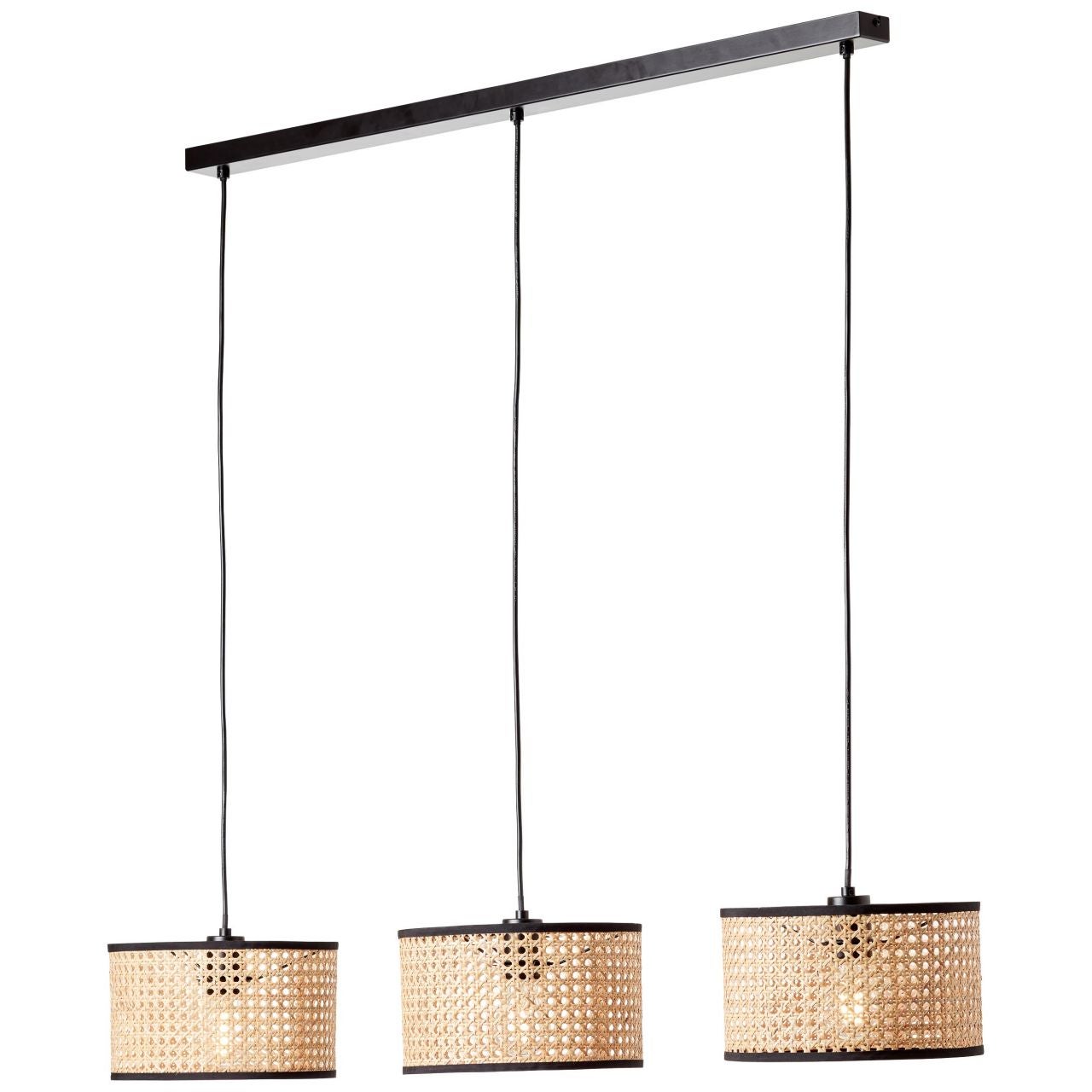 Lampa BRILLIANT, zawieszenie Wiley 3-płomienne czarne / kolor drewna, 3x A60, E27, 60W, kabel można skrócić / regulowana wysokość - 7