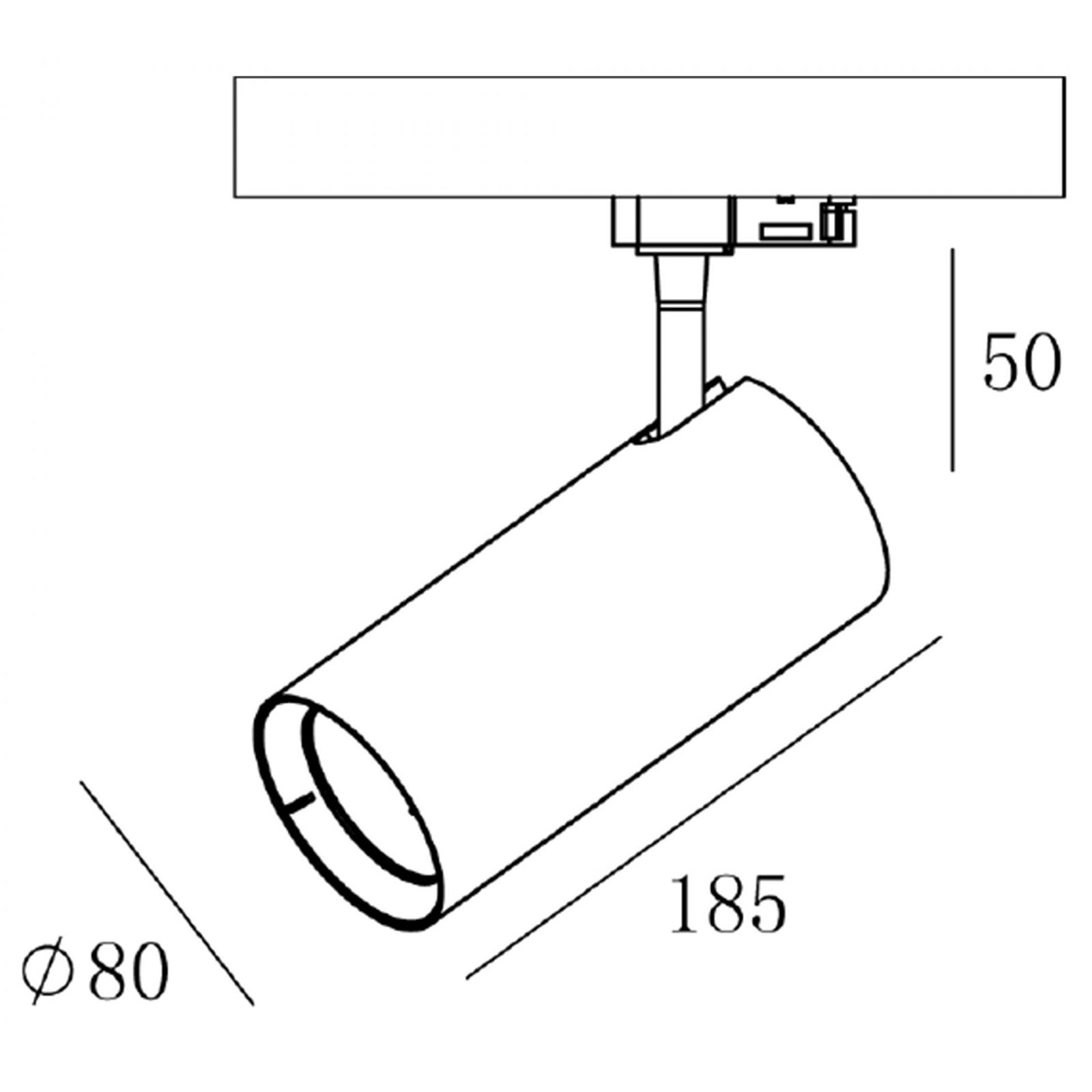 Faretto track binario trifase LED 20W proiettore orientabile luce spot 40 gradi illuminazione negozio vetrine sala espositiva 230V BIANCO 3000K - 2