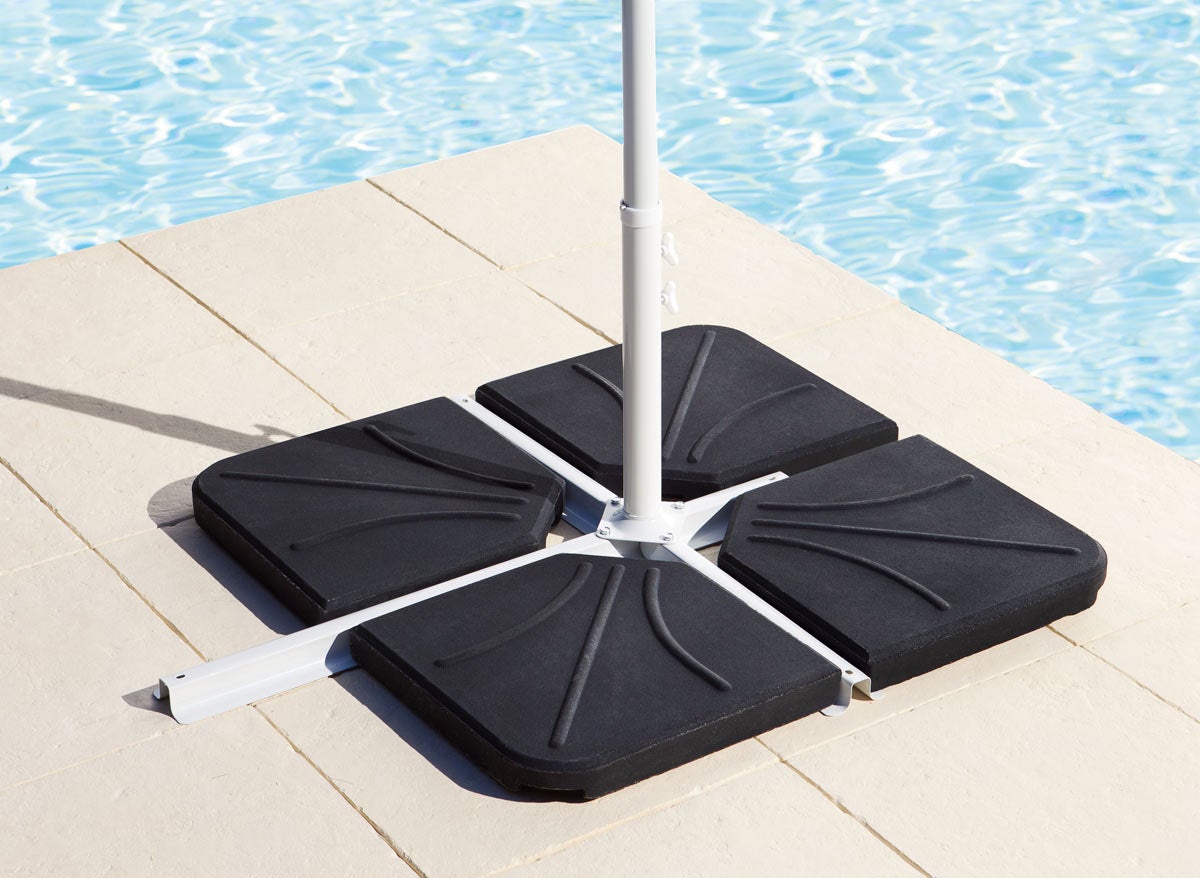 Dalle Béton 20 Kg Pour Parasol Déporté – 47x47 Cm, Noir, Stabilisation Optimale, Résiste Aux Intempéries