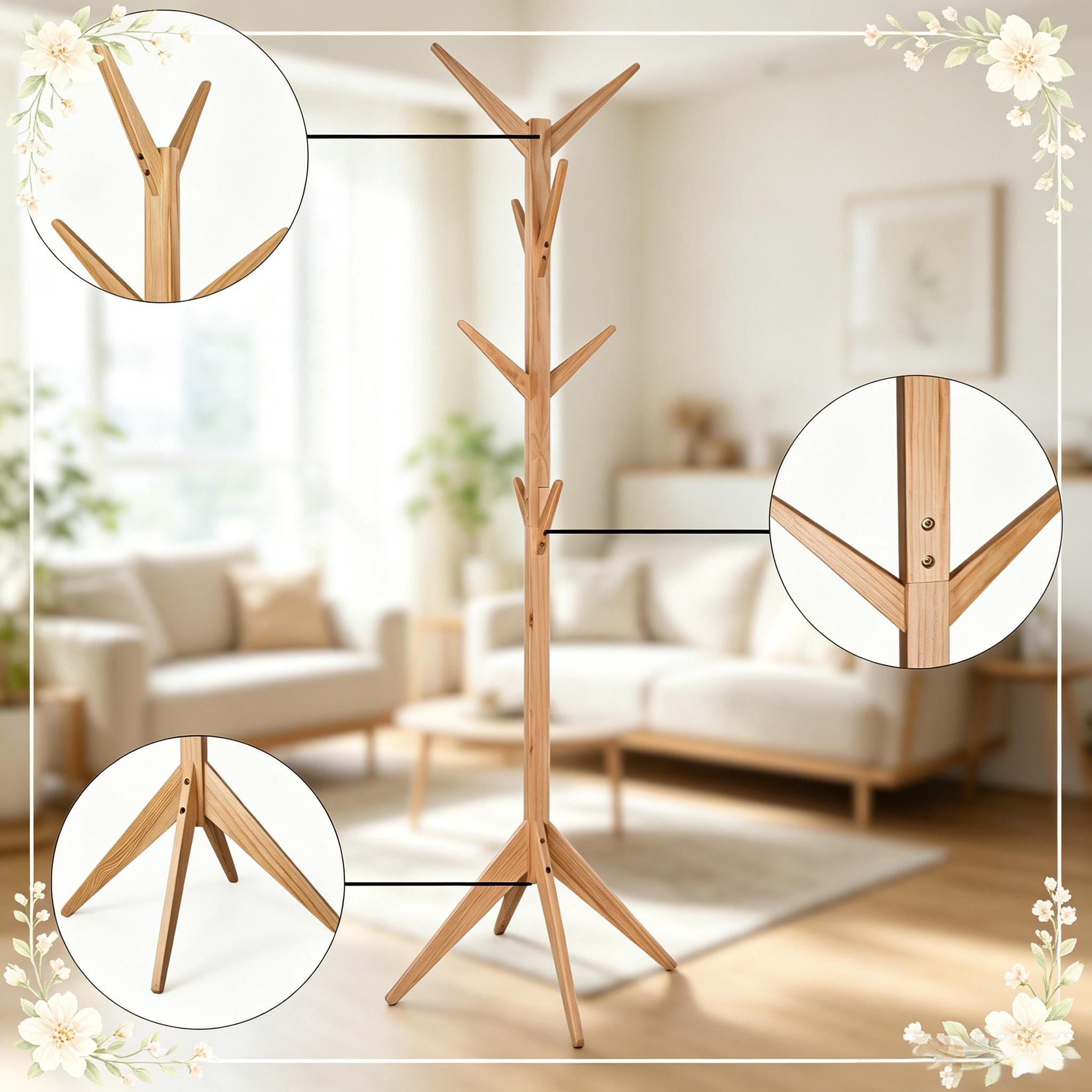 Porte-manteau design moderne, porte-manteau en bois, porte-manteau de salon (porte-manteau uniquement) - 6