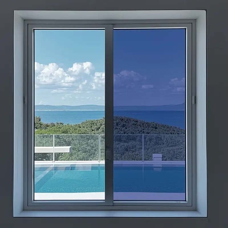 2 rolos Adesivo espelho janela preto, filme refletivo, proteção solar, adesivo privacidade estático, fácil instalação casa e sala - 8