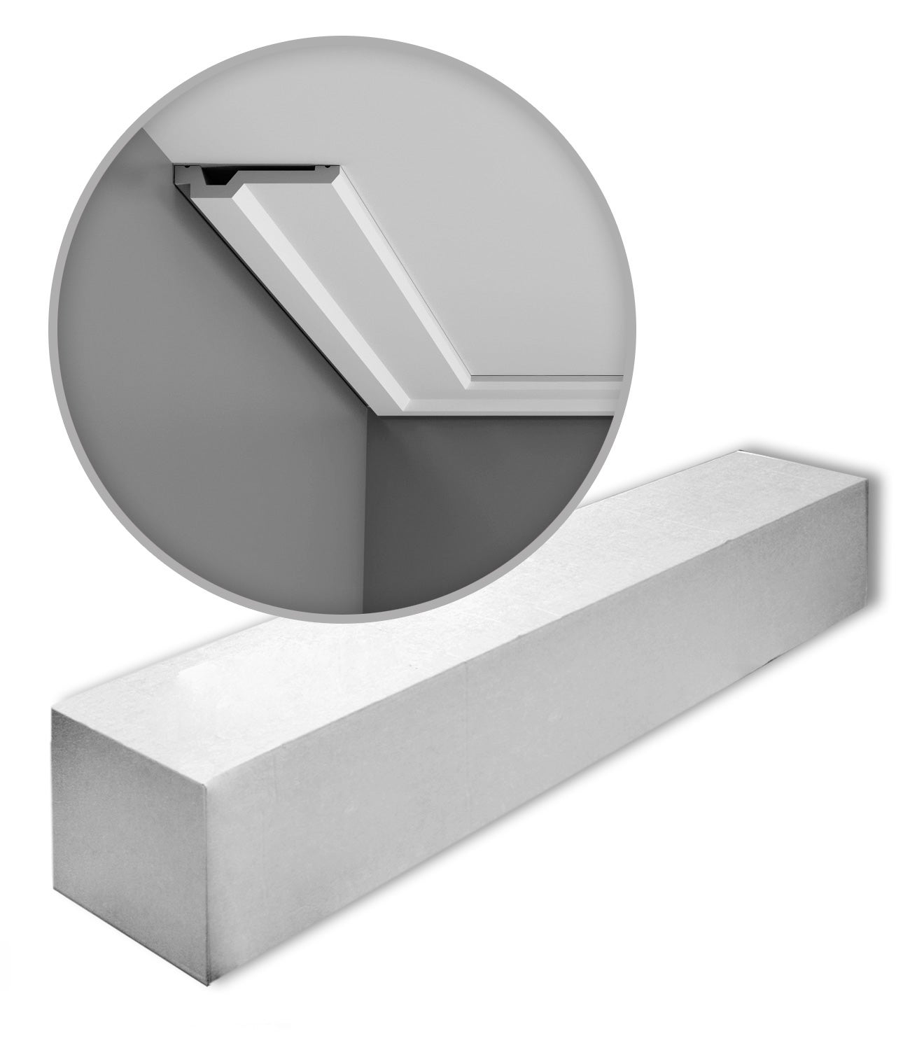 Orac Decor Crown Moulding - Primed White High Density Polyurethane, 3-7/8in X 78in, Pack Of 2