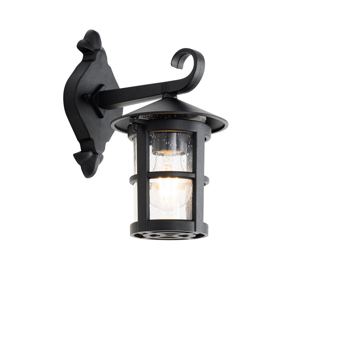Klasyczna zewnętrzna lampa ścienna czarna IP44 - Herb